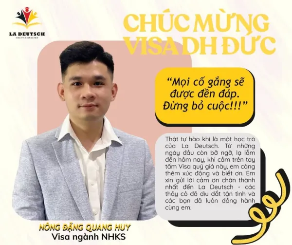 Học viên La Deutsch Nhật Huy & Quang Huy - Đạt visa du học nghề tại Đức