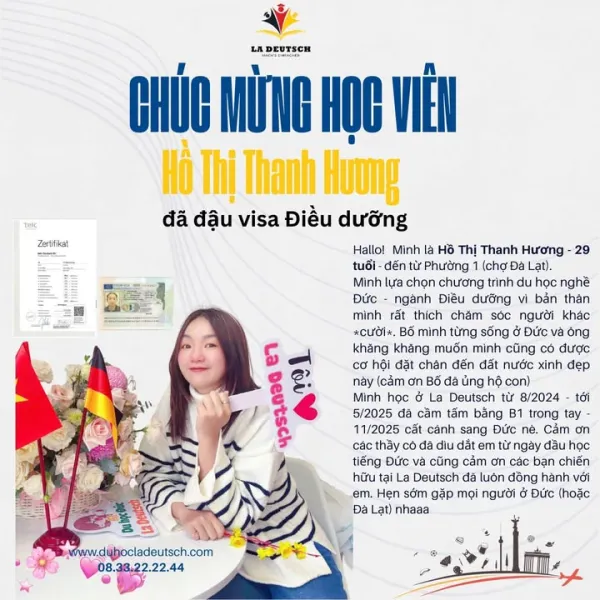 Học viên La Deutsch Thanh Hương - Du học nghề Đức ngành Quản trị kinh doanh