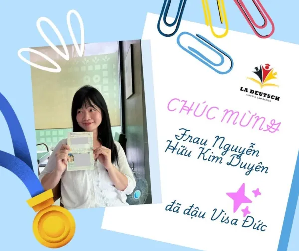 Học viên La Deutsch Nguyễn Hữu Kim Duyên - Đạt chứng chỉ B1 sau 8 tháng học